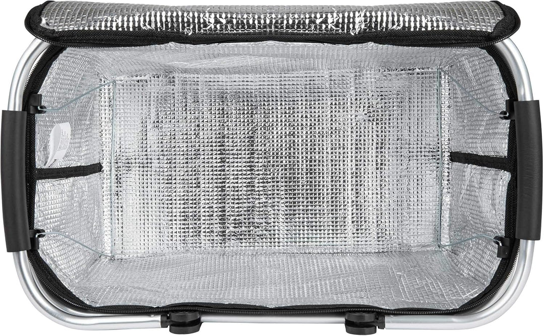 ONVAYA® Einkaufskorb faltbar mit Kühlfunktion | schwarz/gelb/blau | Faltkorb mit Deckel | Isolierkor