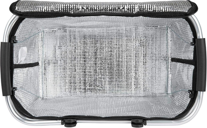 ONVAYA® Einkaufskorb faltbar mit Kühlfunktion | schwarz/gelb/blau | Faltkorb mit Deckel | Isolierkor