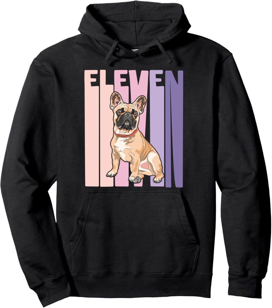 11. Geburtstag Mädchen Französische Bulldogge Retro Frenchie Pullover Hoodie