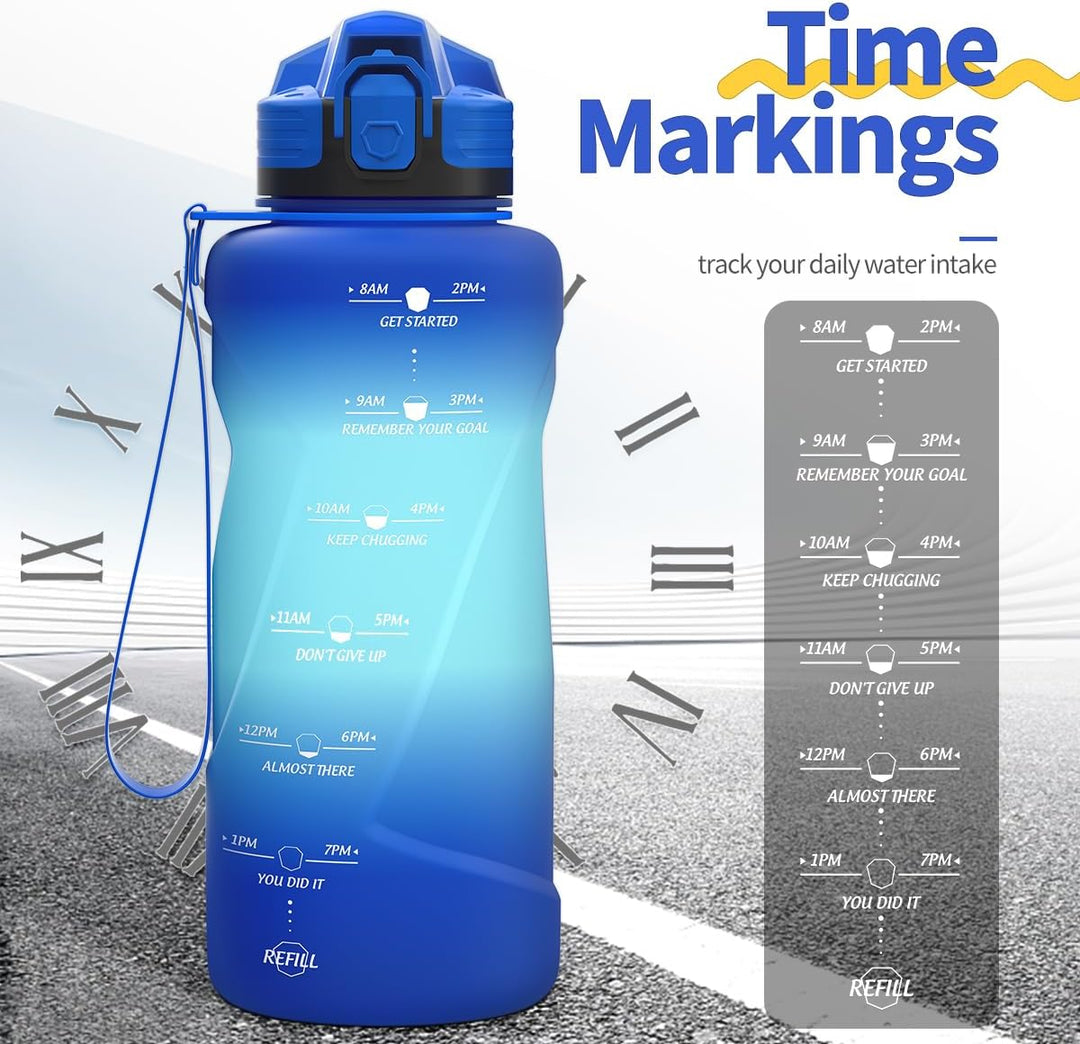 Coolfel Sport Trinkflasche 2l, 1,5l, 1l, 700ml, 500ml Trinkflasche Kinder Auslaufsicher, Motivierend
