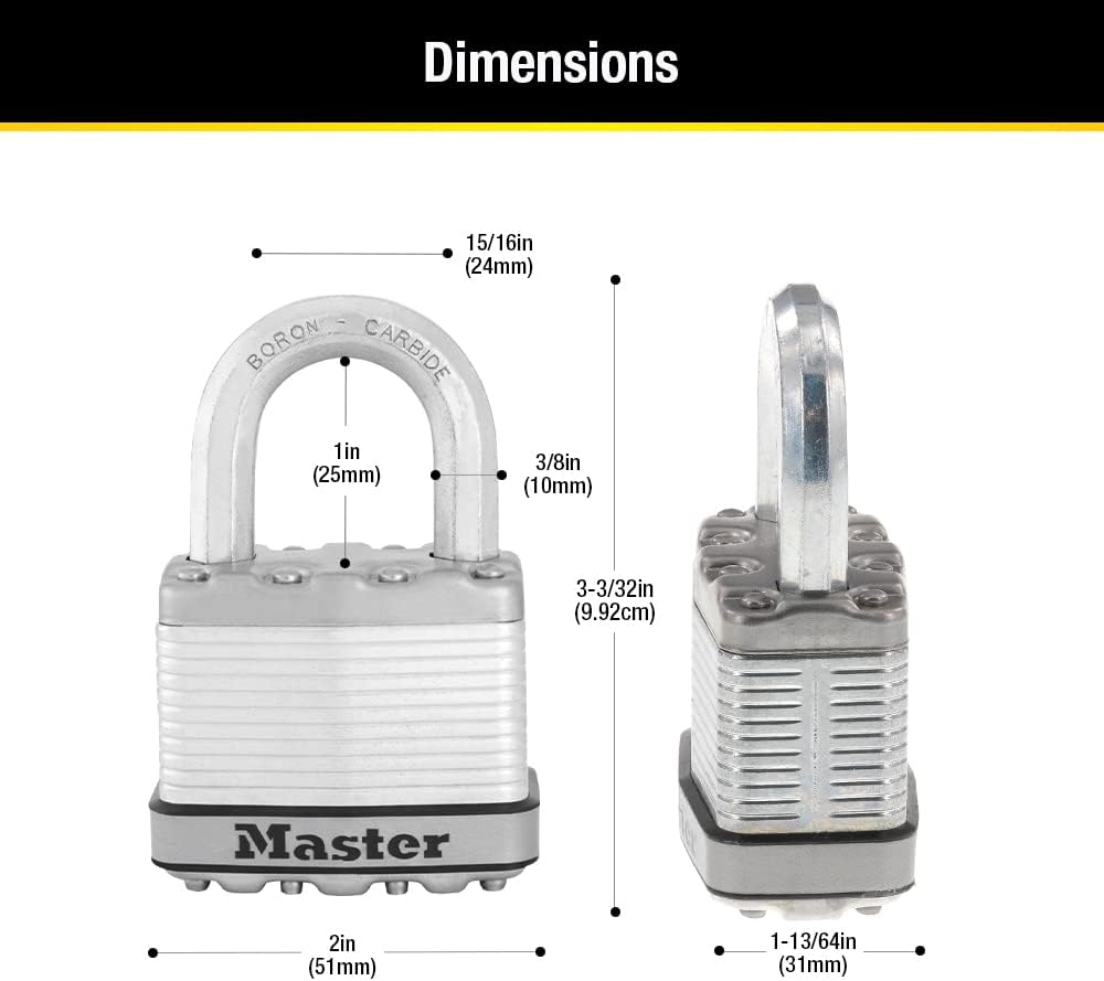 Master Lock M5XD Magnum Vorhängeschloss mit Schlüssel, 1 Stück 1 Pack, 1 Pack