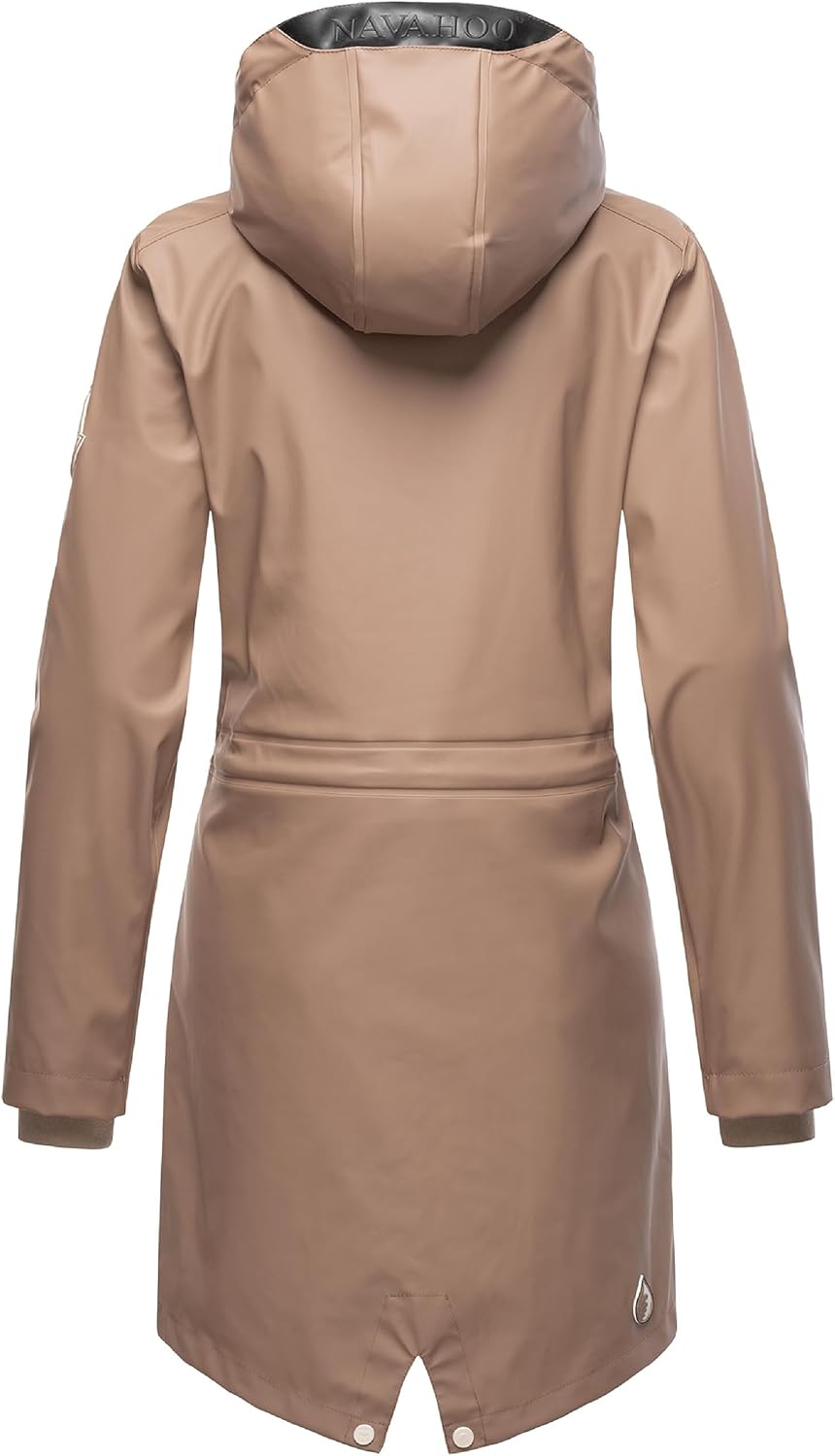 Navahoo Damen Übergangsjacke Regenmantel wasserdicht lang mit Kapuze Tropical Stormoo XS-3XL XS Taup