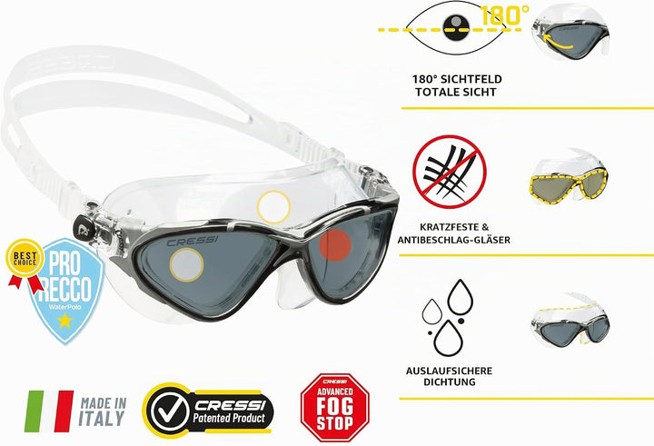 Cressi Planet Goggles - Premium Schwimmbrille für Schwimmen, Pool, Triathlon und alle Wassersportart