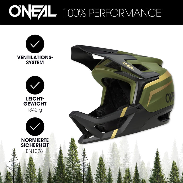 O'NEAL Visor TRANSITION Helmet FLASH Black/White/Gold M Olive, M Olive