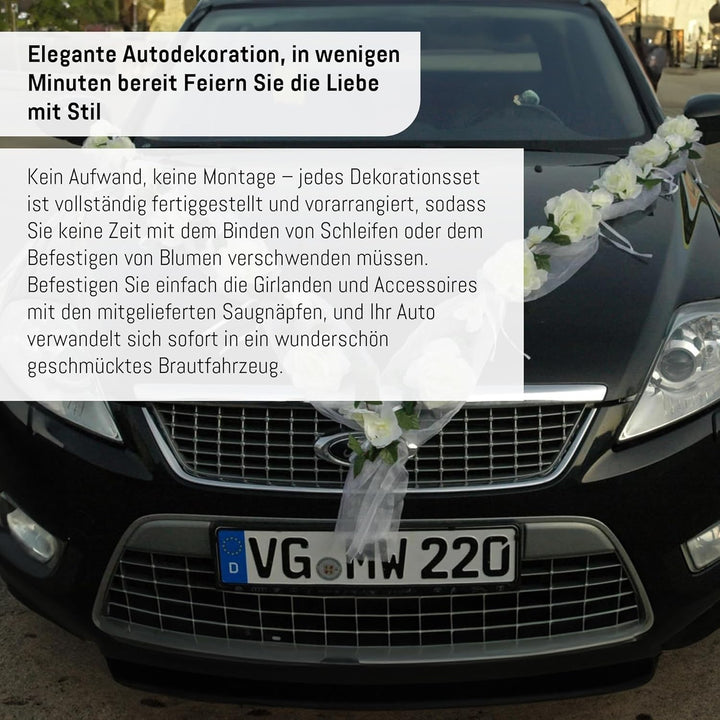 Rosen Girlande Braut Paar Rose Deko Dekoration Autoschmuck Hochzeit Car Auto Wedding ®Auto-schmuck D