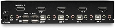 StarTech.com 4 Port DisplayPort KVM Switch - 4K 60Hz - Einzelner DP 4K Bildschirm - Vier Port UHD DP