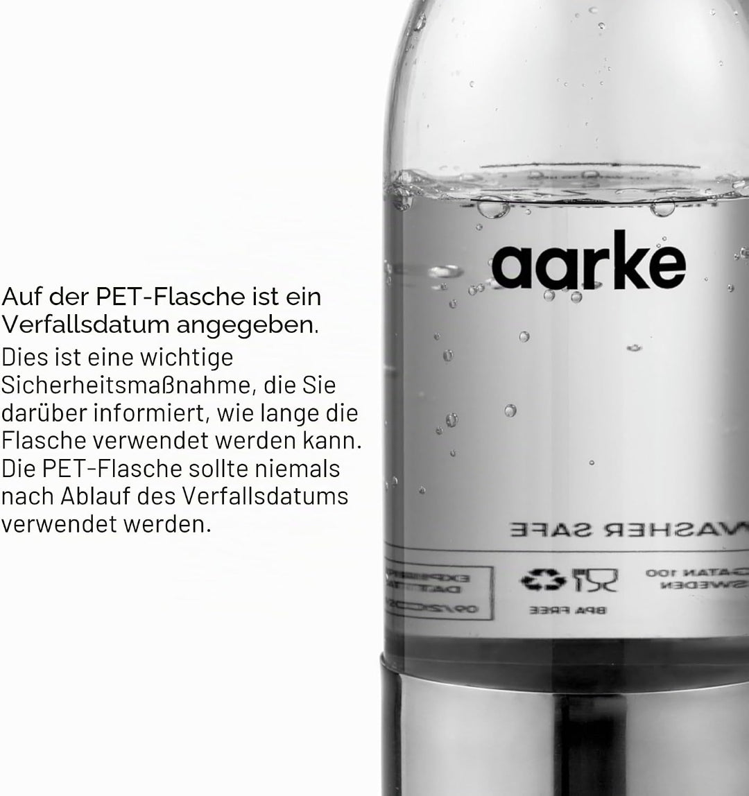 aarke PET-Flaschen für Wassersprudler Carbonator 3, BPA-frei mit Details in Edelstahl, 450ml 450 ml