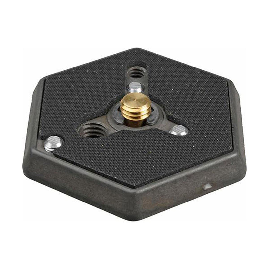 Manfrotto 130-38 Sechskant-Schnellwechselplatte mit 3/8-Zoll-Gewinde und Unterputzschraube