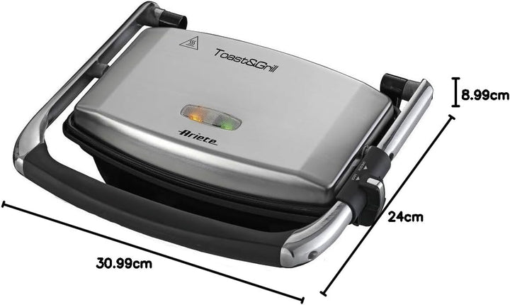 Ariete 1911 Toast & Grill Slim - Antihaft-Elektroplatte für Toast und Sandwich - gerippte Platte - 1