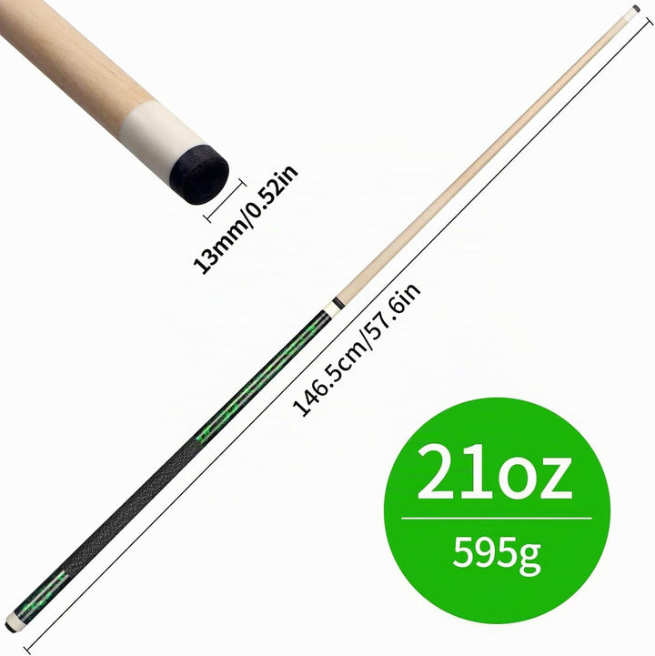 Kmise Billard Queue-Set, 147cm 18–21 oz Professionelles Billardqueue aus kanadischem Ahorn, Neuer ve