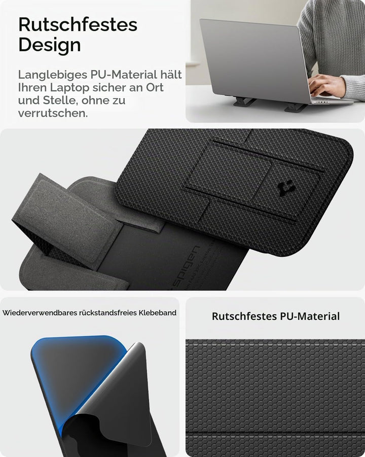 Spigen Slim Fold Laptop Ständer Höhenverstellbar [2 Stück] Selbstklebender Laptopständer, Doppelt Ve