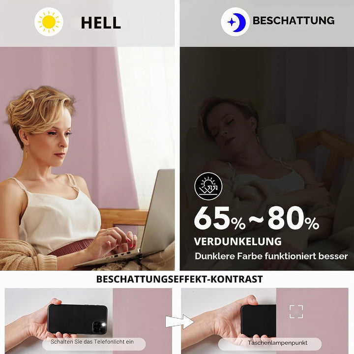 Deconovo Verdunkelungsvorhang Kälteschutz Gardinen Schlafzimmer Kälteschutzvorhang Blickdicht 138x11