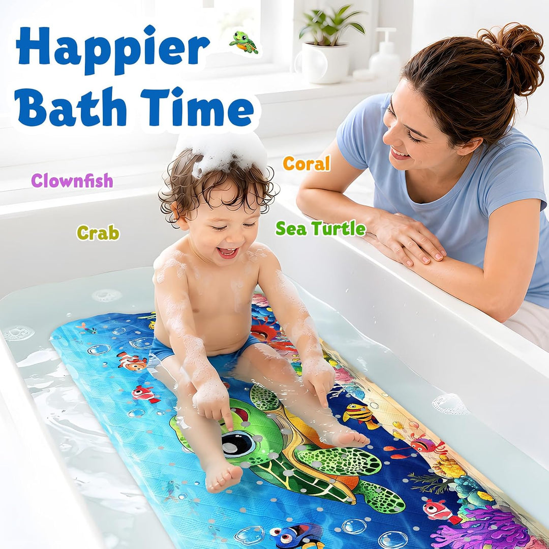 XIYUNTE Baby-Badematte für die Badewanne, rutschfest, 101,6 x 40,6 cm, extra lange Badewannenmatte,