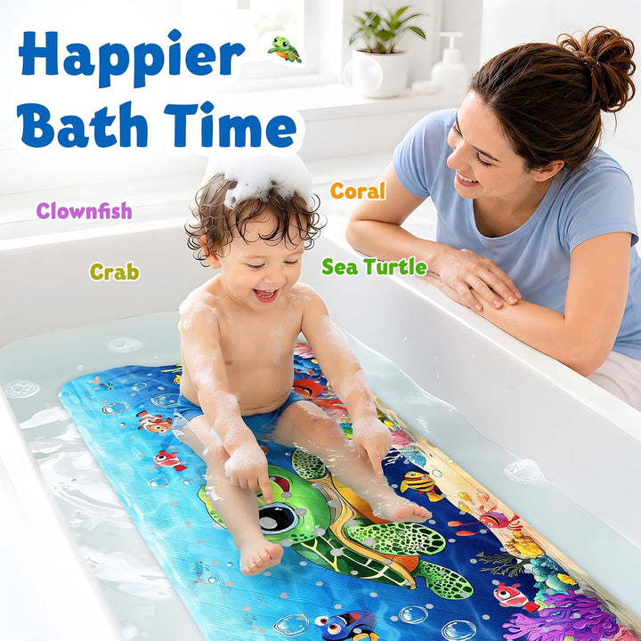 XIYUNTE Baby-Badematte für die Badewanne, rutschfest, 101,6 x 40,6 cm, extra lange Badewannenmatte,