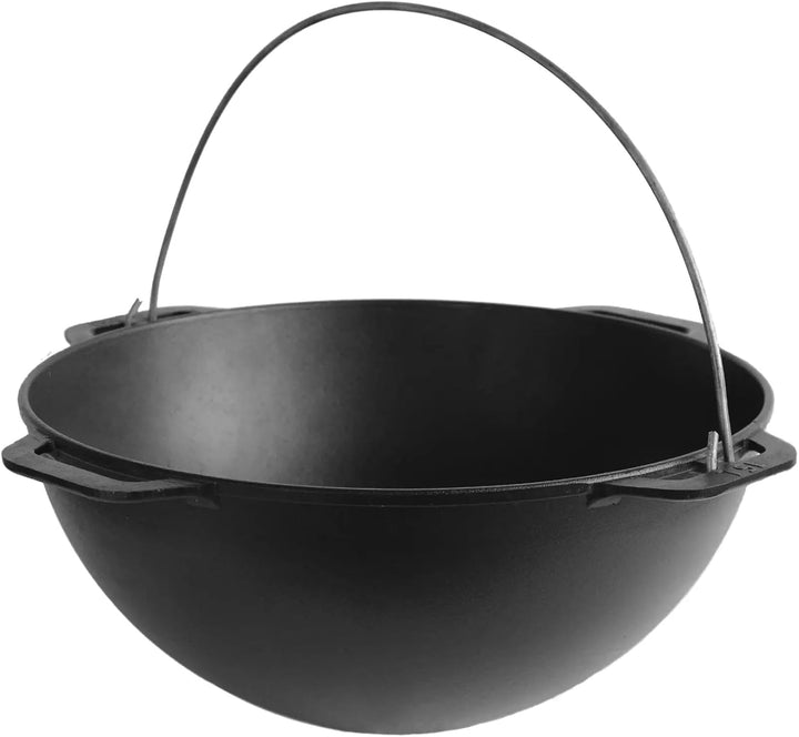 Schwenktopf Kazan aus Gusseisen 15 L (runder Boden) | Kasan Uzbekisch | Cast Iron KESSEL | Camping