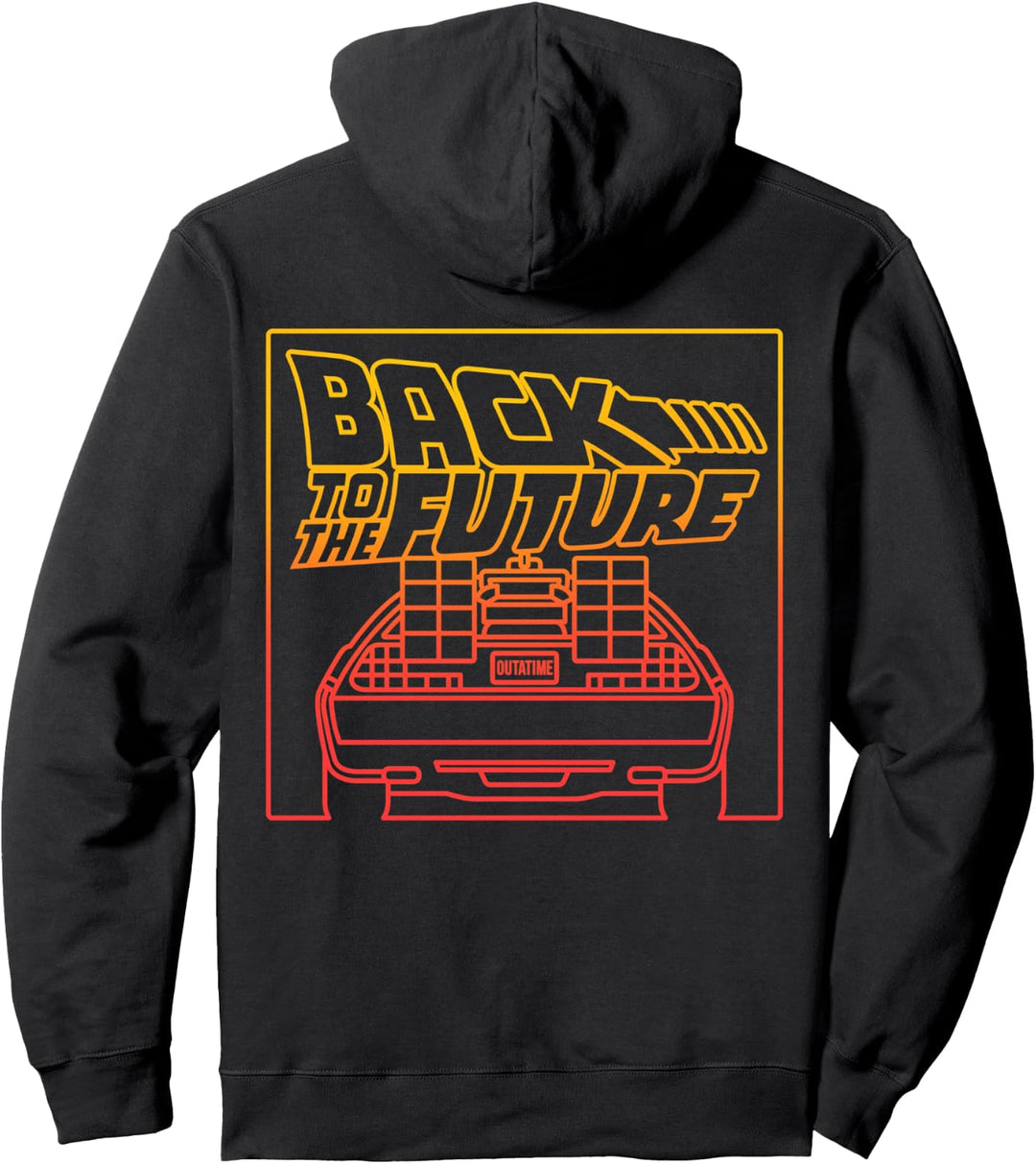 Back To The Future Gradient Line Art Pullover Hoodie