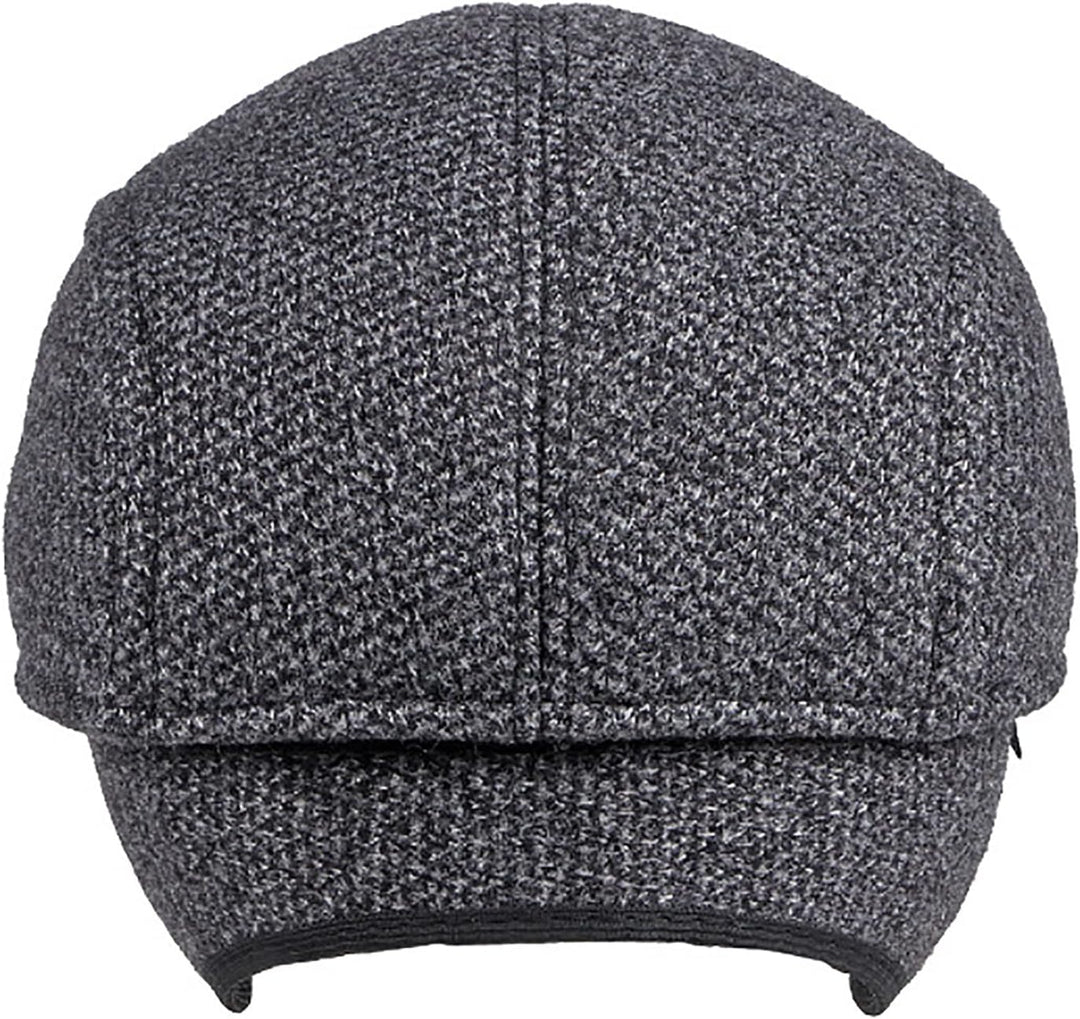 WHSPORT Flatcap Schirmmütze Cap Winter Schiebermütze Herren Cabbie Ivy Flat Cap mit Ohrenklappen Bas