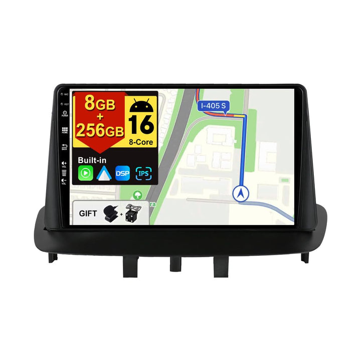 [8G+256G, 8-Core] - Android 16 IPS Autoradio für Renault Megane 3 (2008-2014) - Kabellos CarPlay/And