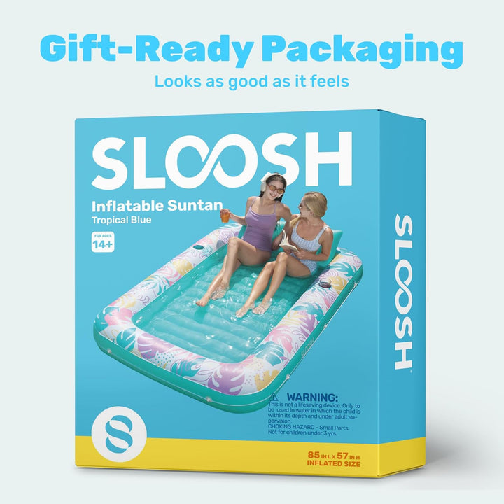 SLOOSH Aufblasbare Tanning Pool, 70" x 46"/ 85" x 57" Grosse aufblasbarer Luftmatratze für Erwachsen