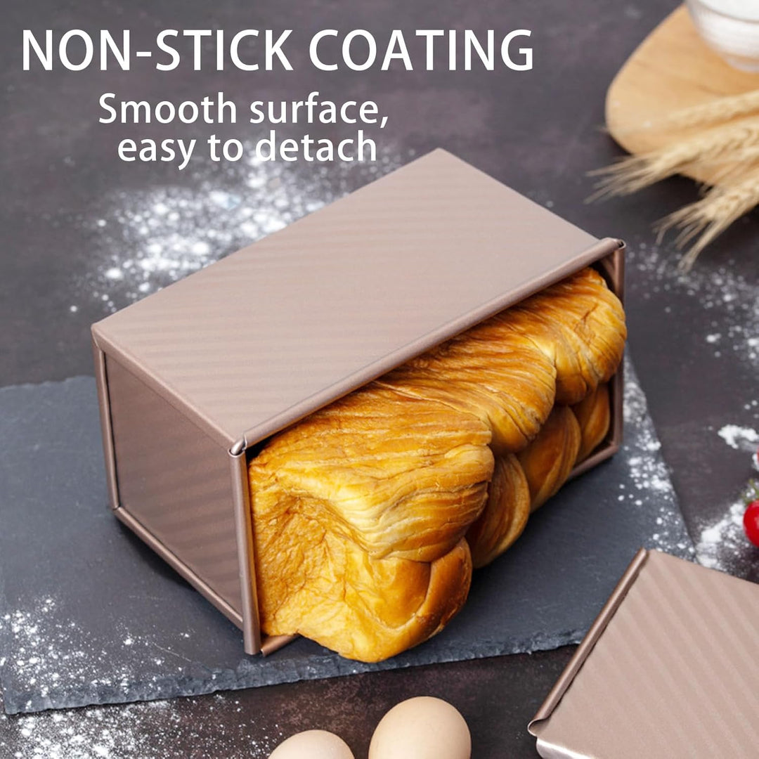 Toastbrotform Aluminium, Toastbrot Backform Mit Deckel 450g, Brot Antihaft Brotformen, Mit Teigschab