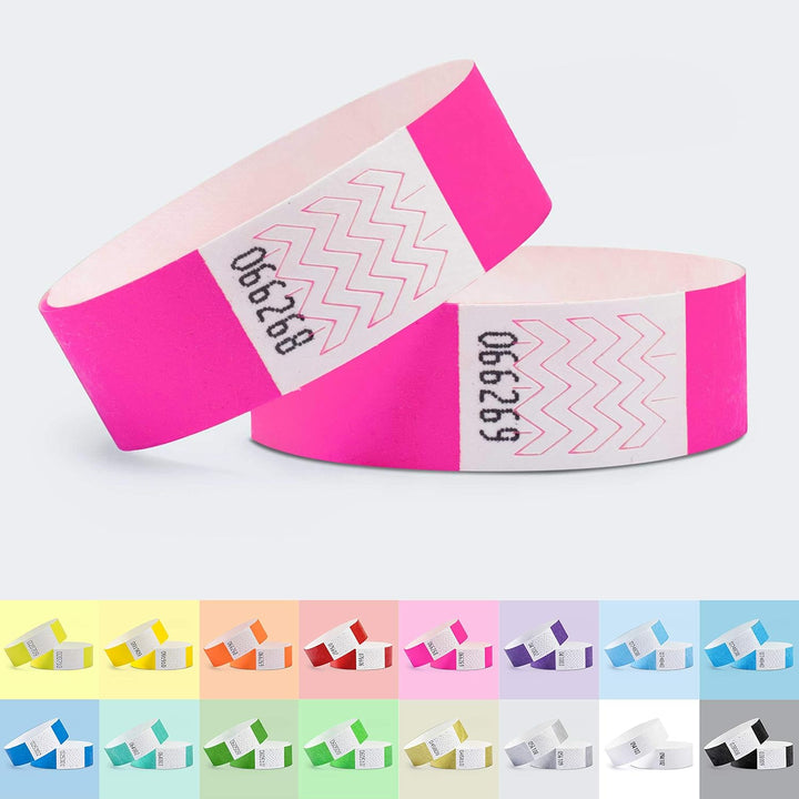linie zwo ®, 1000 Stück Einlassbänder/Securebänder Tyvek ® 19 x 254 mm, Neonpink, Neonpink