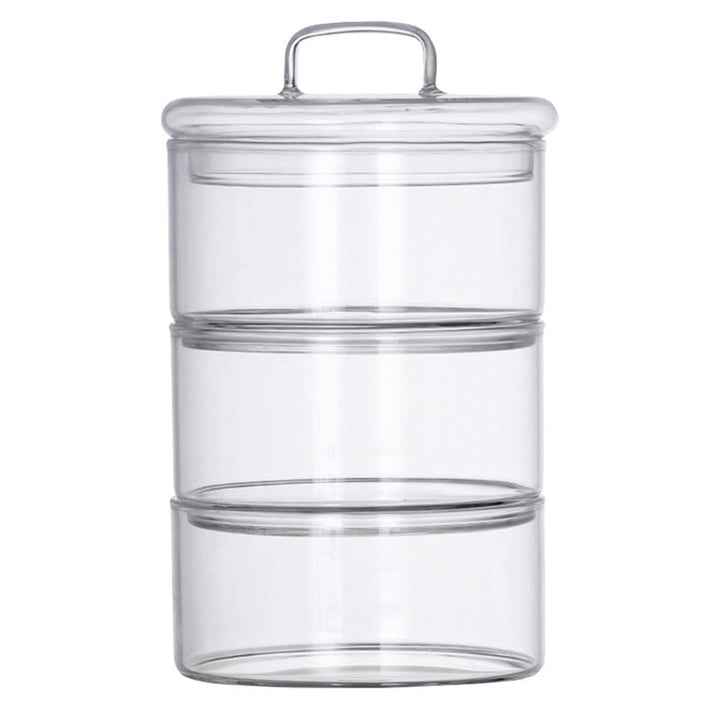 Cabilock 1 Set Glas Vorratsdose Stapelbare Glasdose mit Deckel Vorratsgläser Glasbehälter Teedose Fr