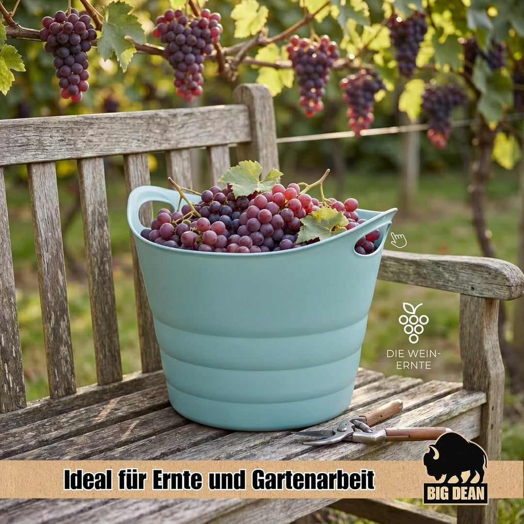 2 Stück Elastischer Gummitrog Trog mit Tragegriffen Universal Flexibler Gartenkorb Mehrzwecktrog ca.