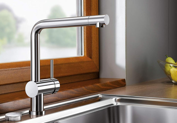 BLANCO 514277 Küchenarmatur mit Rohrauslauf (Vorfenster), Wasserhahn für die Küche, Einhebelmischer,