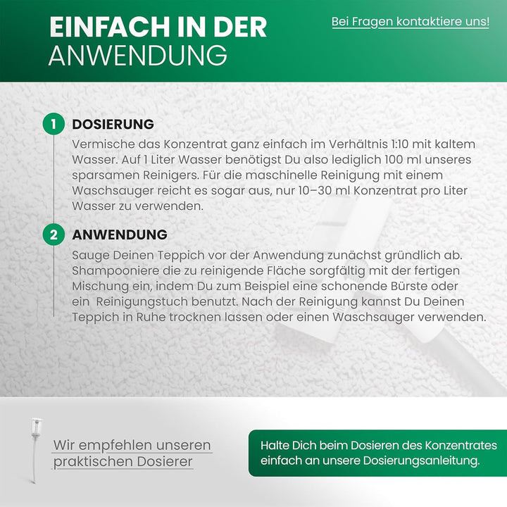 BiOHY Teppichshampoo (9 x 1 Liter) | Teppichreiniger Konzentrat | ideal gegen hartnäckige Flecken |