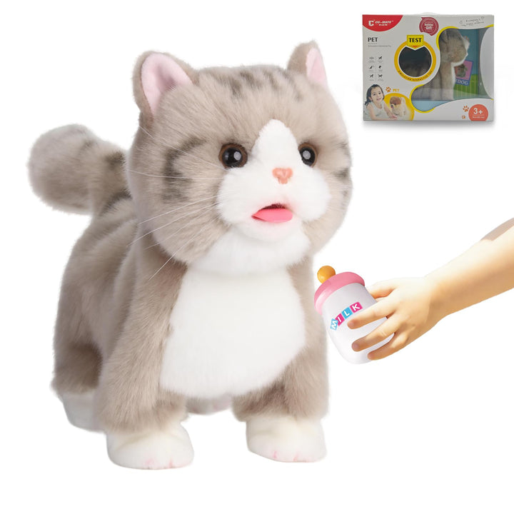 CU-MATE elektrisches Plüsch Katzenspielzeug, elektronisches Stofftier-Katzenspielzeug, realistisches