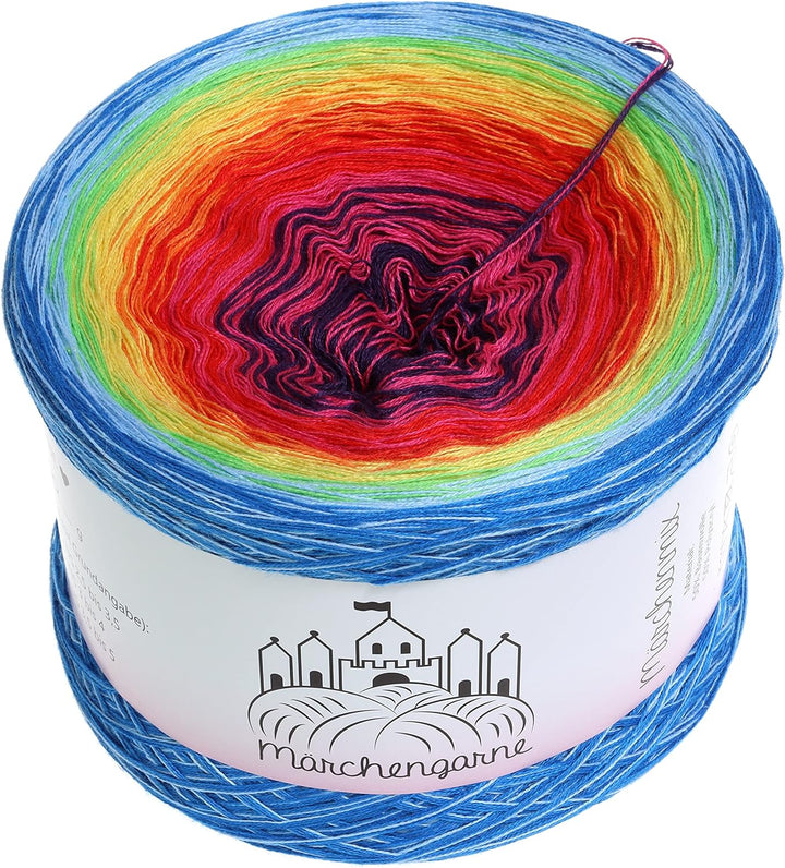 Bobbel Farbverlaufsgarn Regenbogen 4fädig oder 3fädig Märchengarne strick häkelgarn (Sea Blue aussen