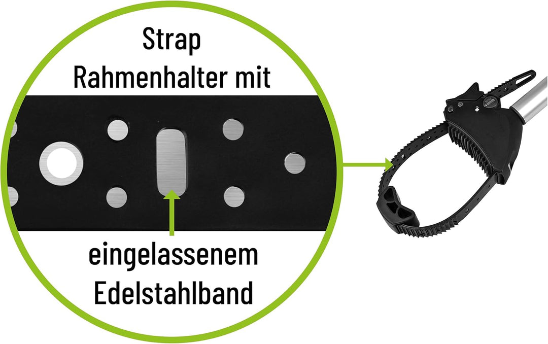 Strap Rahmenhalter kurz Ø 25+30mm, Schwarz/Silber