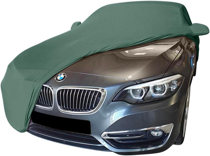 Indoor Autoabdeckung kompatibel mit BMW 2-Series F22 Coupe mit Spiegeltaschen SUPER Soft Stretch