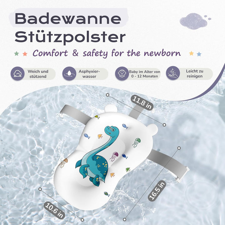 COOSEYA Baby Badewanne für 0-18 Monate, Faltbare Babywanne mit Babybadewanne Stützkissen, Portable B