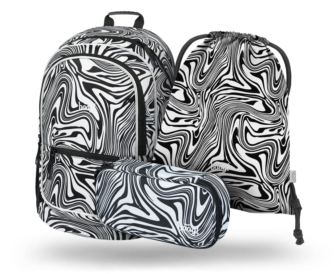 Baagl Schulrucksack Set Mädchen 3 Teilig, Schultasche für Grundschule Volksschule, Grundschule Ranze