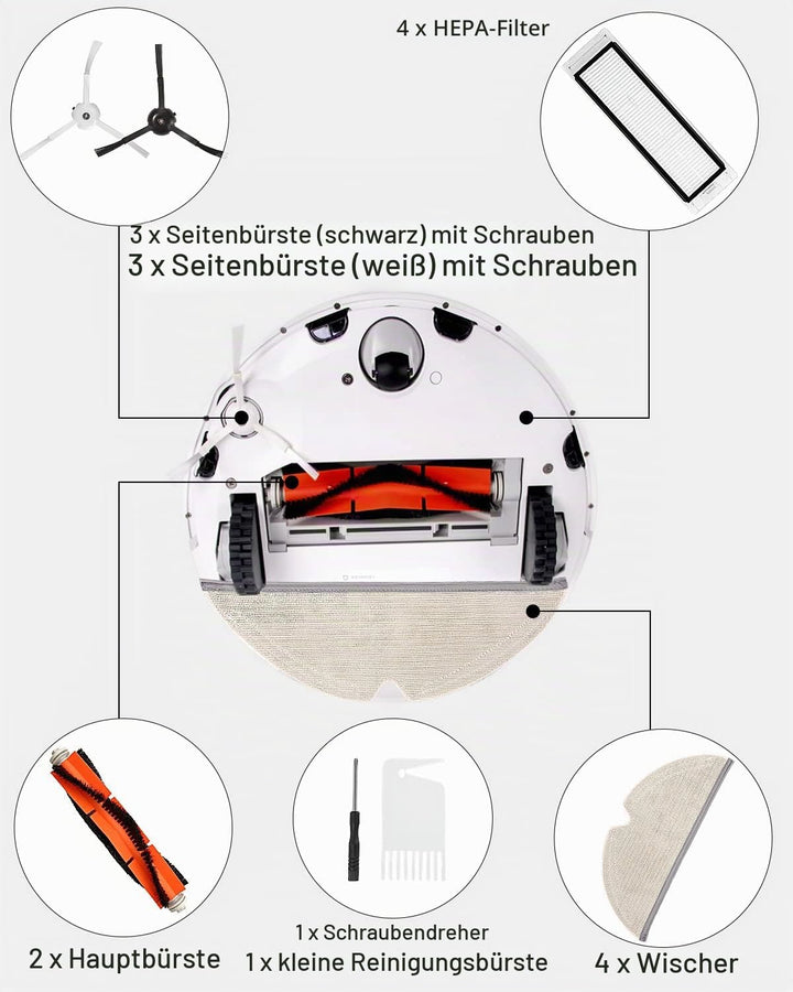 Zubehör für Xiaomi Saugroboter 24 tlg Zubehör für Xiaomi Roborock S5 S50 S51 S55 S5 max S6 Pure S6 m