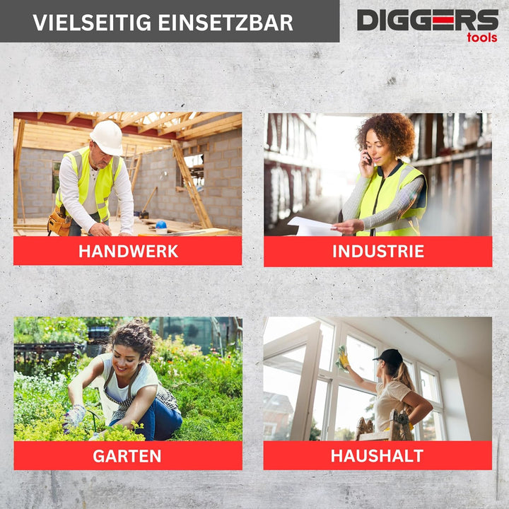 Diggers Tools - Universal Werkzeugtasche - [ Profi Quick Klik System ] Flexibel Kombinierbare Werkze
