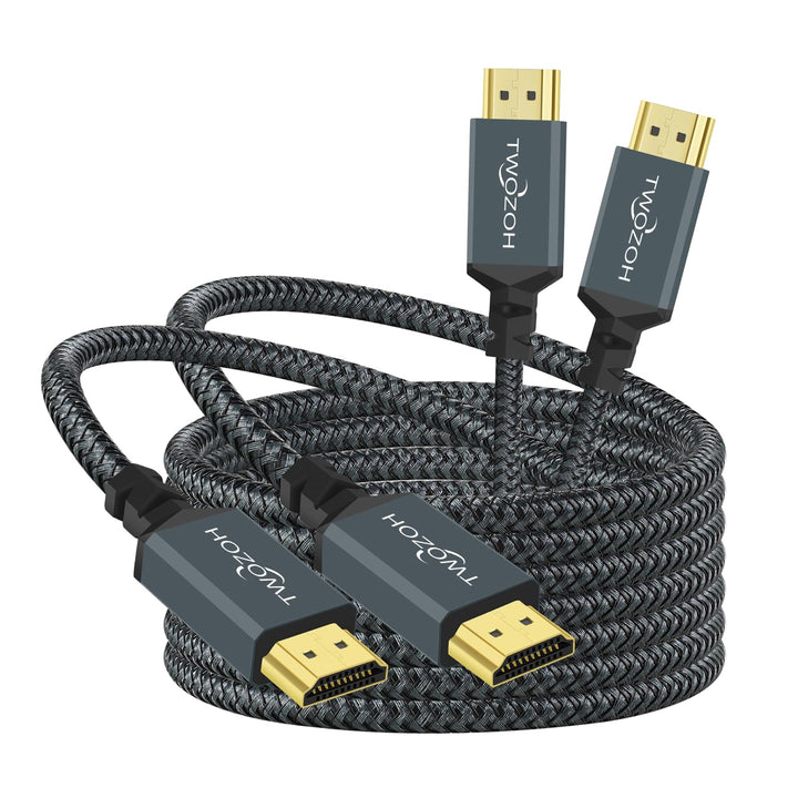 Twozoh 4K HDMI Kabel 5M 2 Stück, Geflochtenes Nylon HDMI auf HDMI Kabel unterstützt 18Gbps 3D/4K@60H