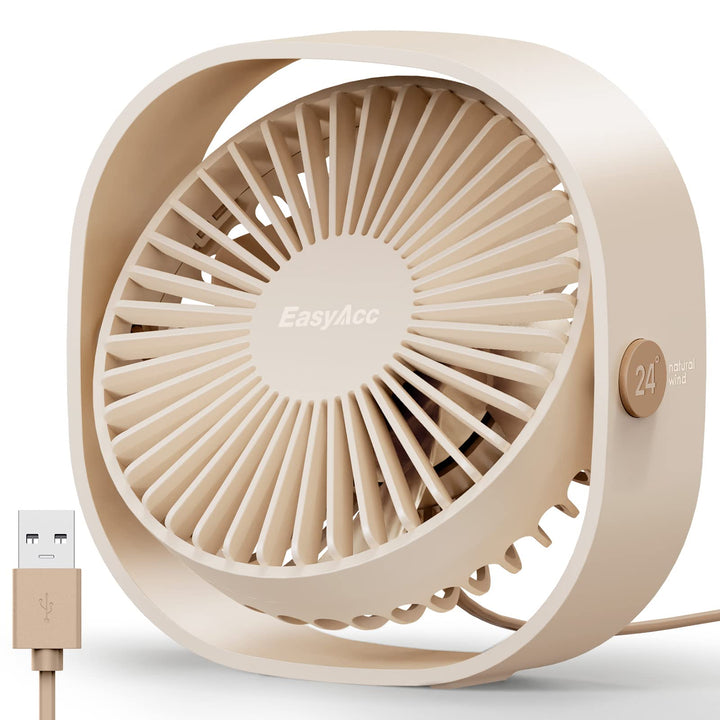 EasyAcc USB Ventilator, Mini Ventilator, Leise USB Tischventilator mit 2 Jahre Garantie, Starker Exq
