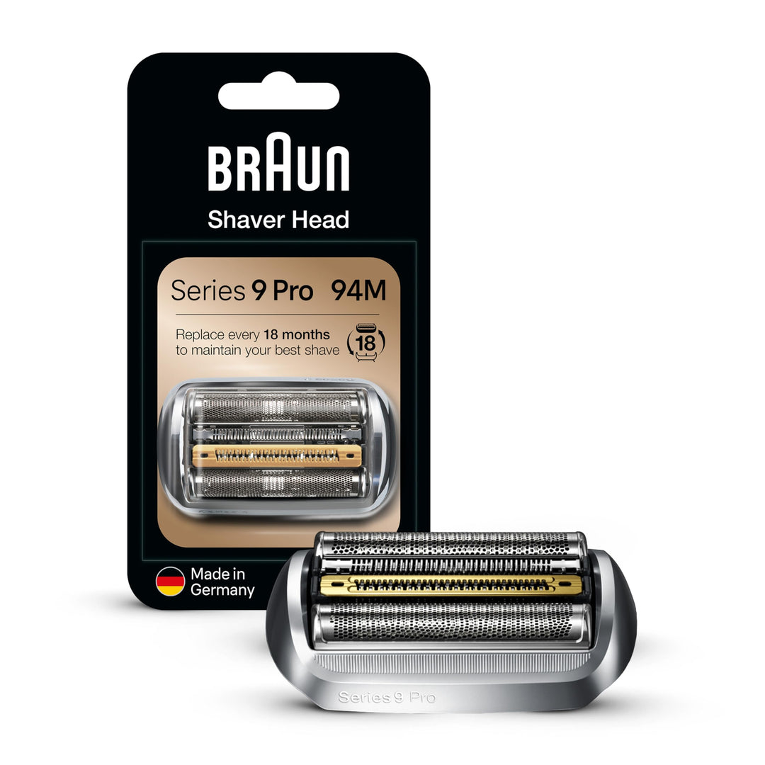 Braun Elektrorasierkopf Ersatzteil, 94M Silber, kompatibel mit Series 9 Pro und Series 9 Elektrorasi