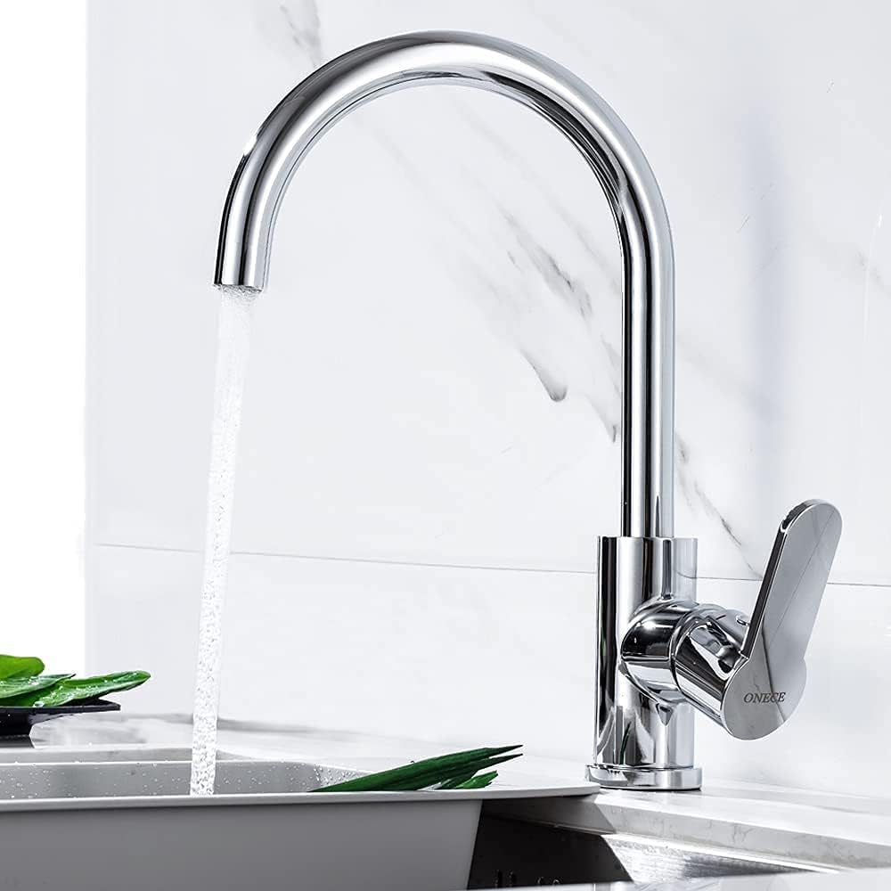 ONECE Küchenarmatur mit 360° schwenkbar Auslauf, Wasserhahn Hochdruck Armatur Küche Mischbatterie Ei