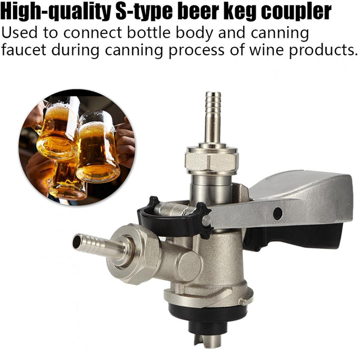 Kegverschluss Zapfkopf G5/8 Gewinde Keg Flachkeg Typ S Bierausgang, Brauen Fassbier Fasshähne 304 Ed