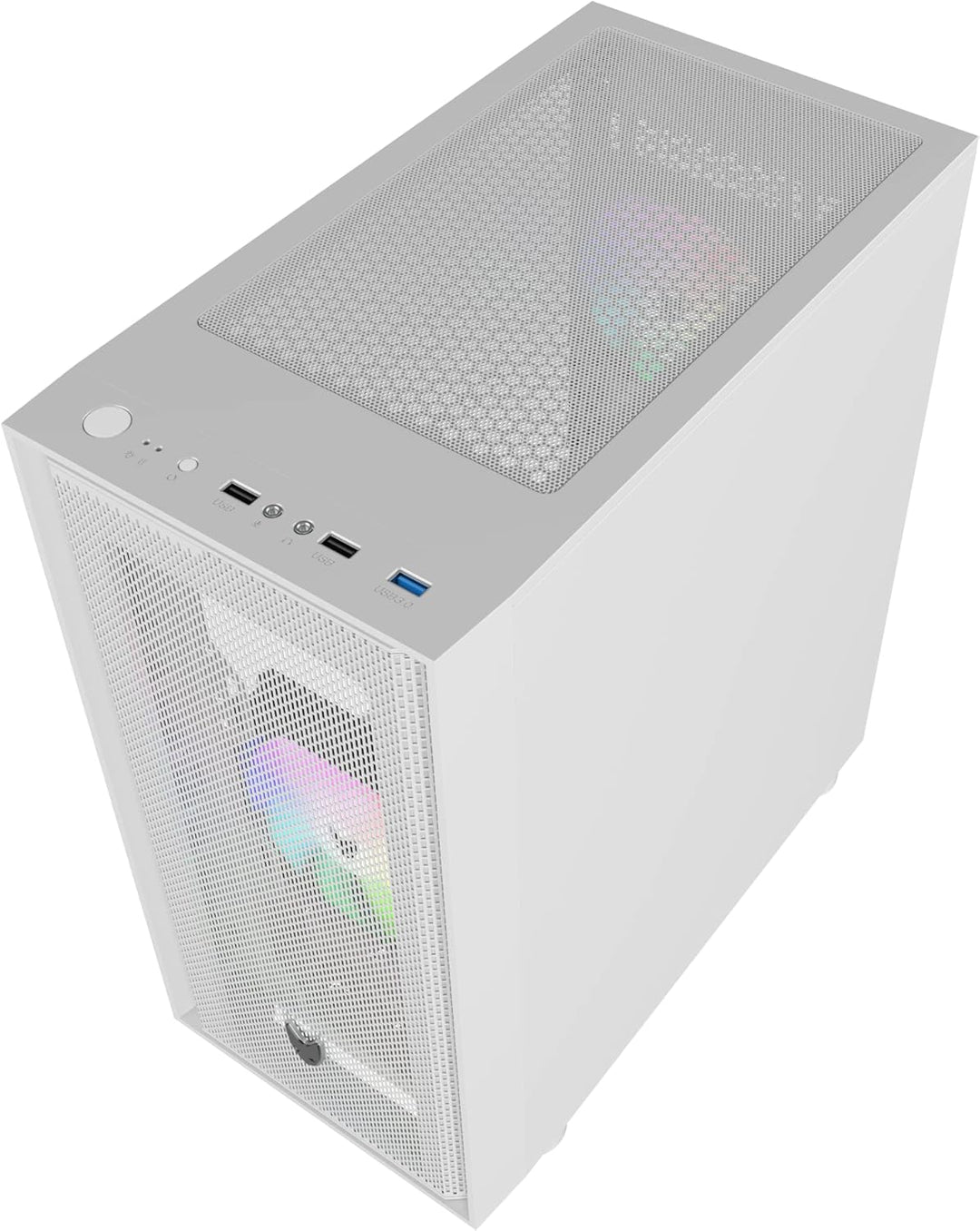 Oversteel - Aeris Gaming PC Gehäuse kompatibel mit Micro ATX und ITX Boards, 2 120mm RGB Lüfter, Mes