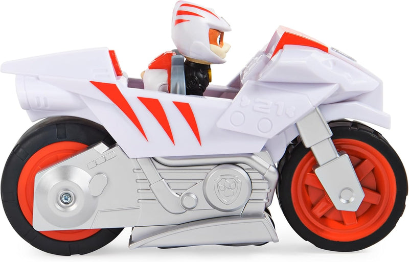 Paw Patrol Moto Pups - Wildcat Figur mit Rückzugmotor mit Wheelie-Funktion - Spielzeugauto