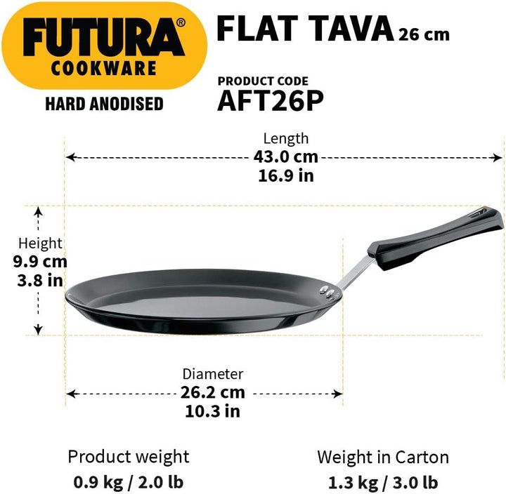 Futura Eloxierte Grillplatte, 25,4 cm Kunststoffgriff, schwarz 10-inch Plastic Handle, 10-inch Plast