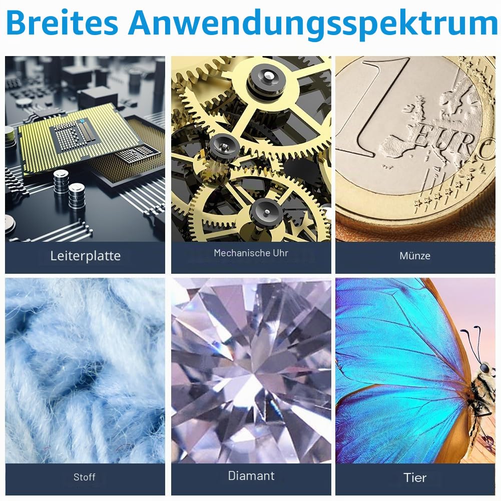 Adiwo Handy-Mikroskop für Kinder, Mini-Mikroskop draussen Schwarz, Tragbares Mikroskop 3 Stufen eins