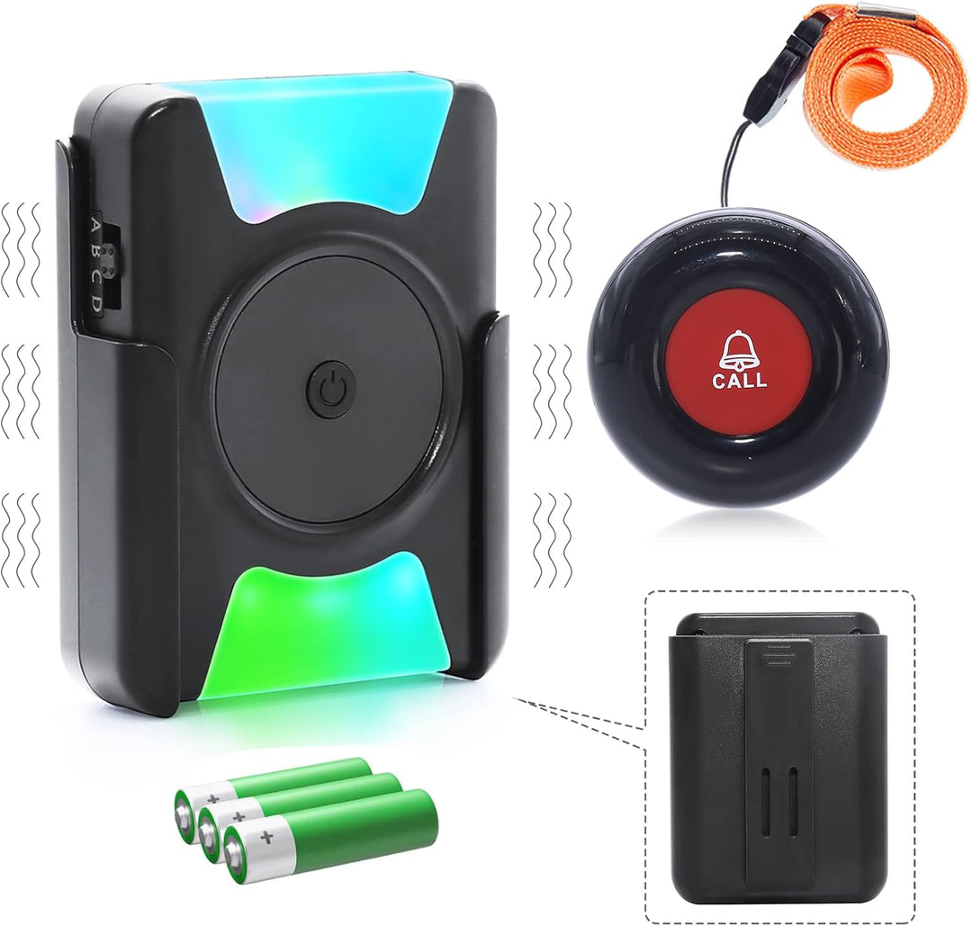Notrufknopf FüR Senioren SOS Alarm Notruf Knopf Wasserdicht Pflegeruf Batterieversion Vibrations-Pag