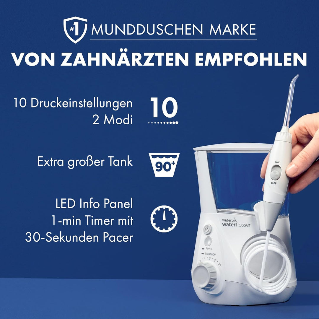 Waterpik Ultra Professional Waterflosser feststehende Munddusche mit 7 Aufsätzen, Druckbereich von 0