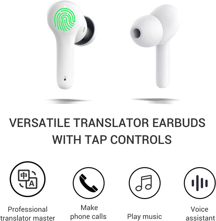 M6 Translator Earbuds Sprachübersetzer Gerät aktualisierter Chip 144 Sprachen und Acccents 0,5s schn