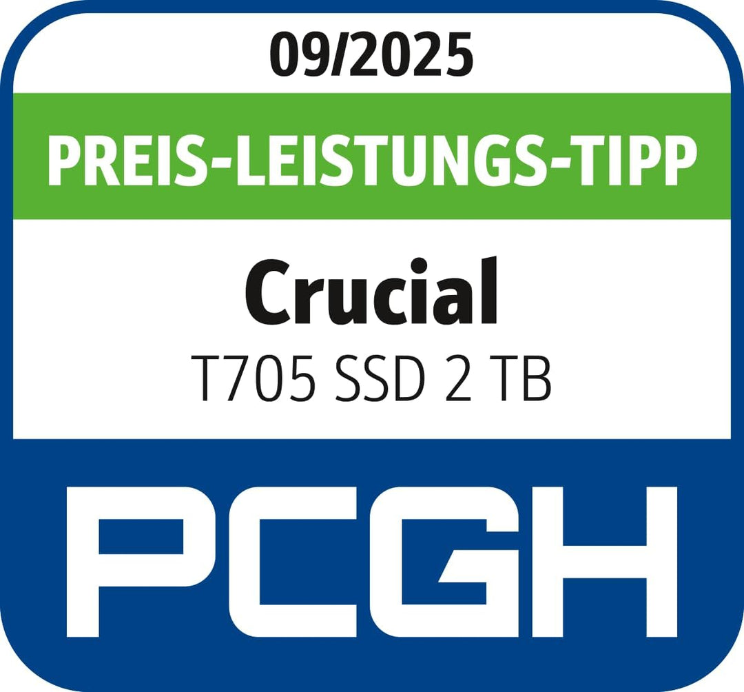 Crucial T705 2TB SSD PCIe Gen5 NVMe M.2 Interne SSD, bis zu 14.500MB/s, Microsoft DirectStorage, PCI